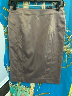 Just Cavalli Women's lavender grey satin stretch Pencil Skirt